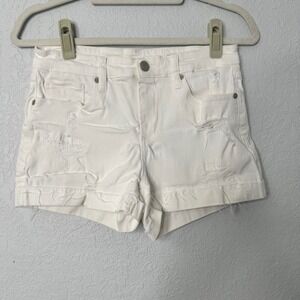 [BLANKNYC] The Fulton White Distressed Denim Jean Shorts‎ Size 28